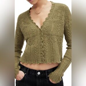 All Saints Vanessa Olive Green Cardigan Size S